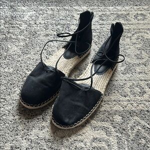 Eileen Fisher Black Espadrille Flats